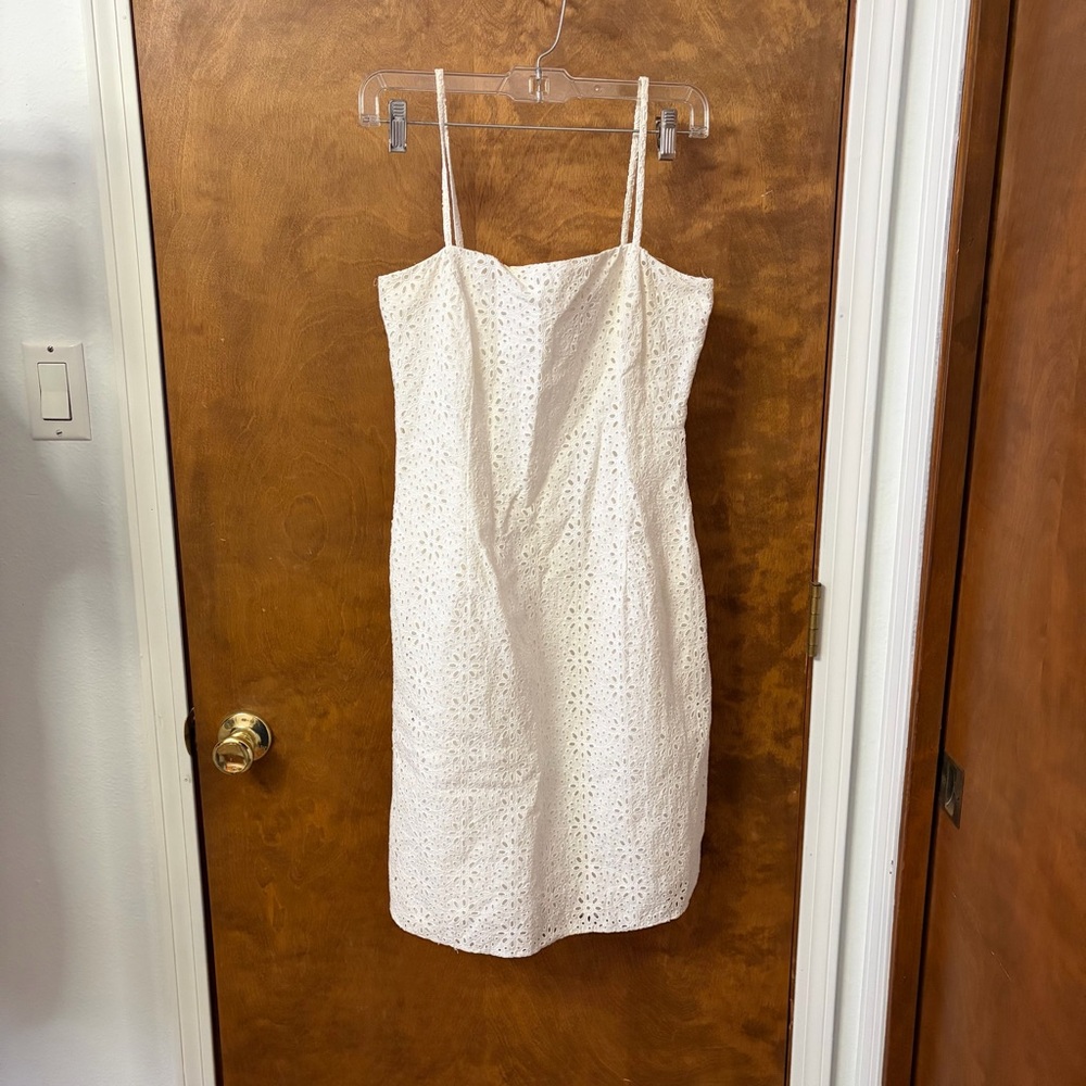 Ann Taylor White Eyelet Mini Dress size 2 lined